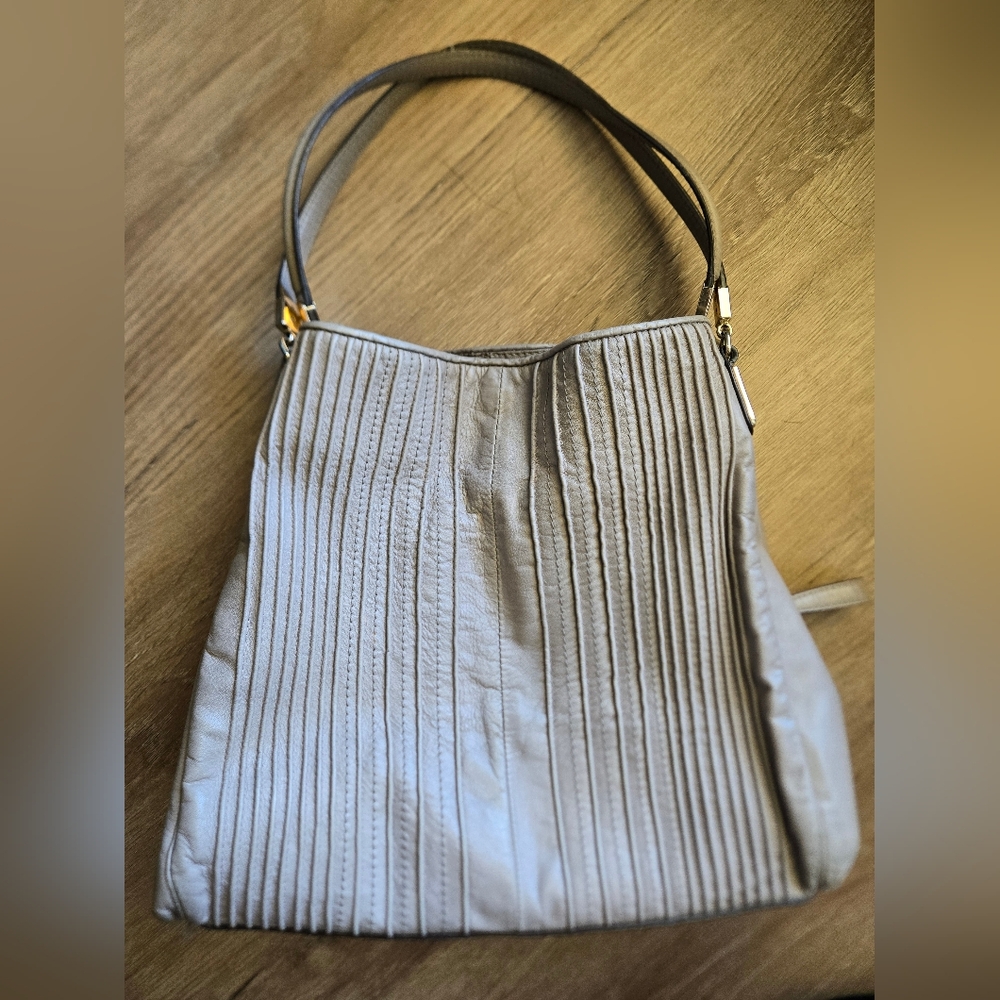 Coach Madison Pintuck Phoebe Taupe Grey Gray READ